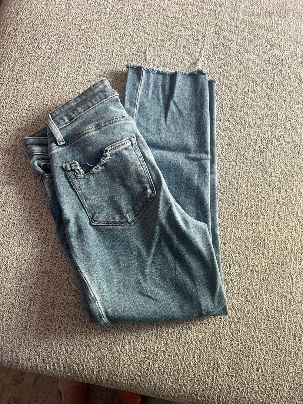 PAIGE Light Blue High-Rise Straight Jeans